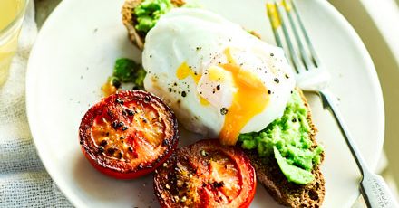 Toast with avocado and poached egg